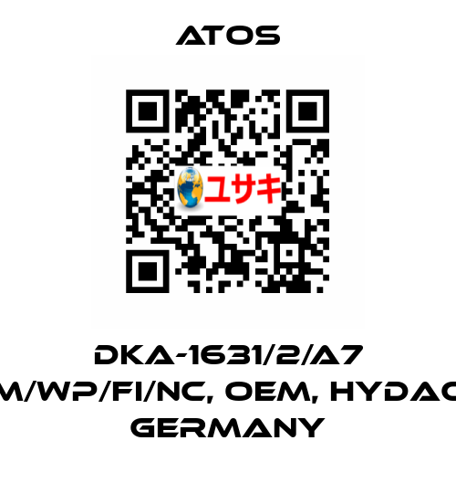 DKA-1631/2/A7 M/WP/FI/NC, OEM, Hydac Germany Atos
