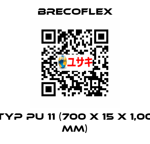 Typ PU 11 (700 x 15 x 1,00 mm) Brecoflex