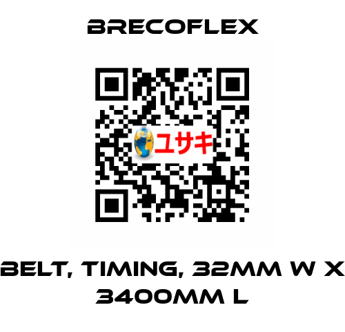 BELT, TIMING, 32MM W X 3400MM L Brecoflex