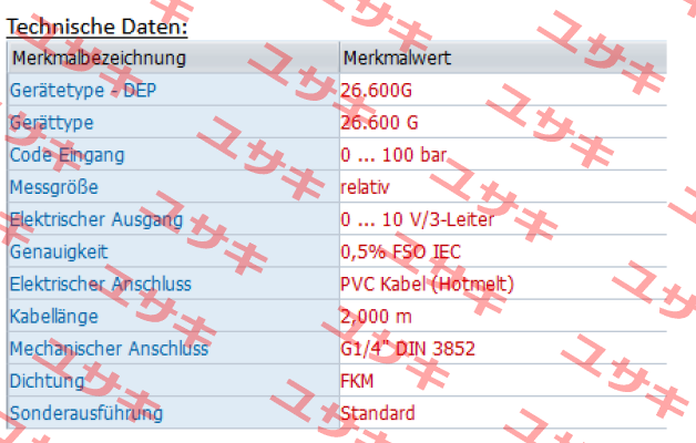 26.600G-1003-R-3-5-TM0-300-1-000 (OEM) Bd Sensors