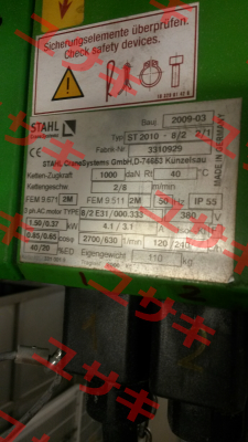 ( 3310019) for ST 2010-8/2 2/1 Stahl CraneSystems