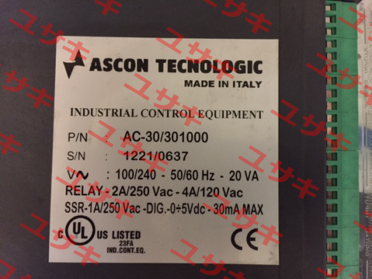 P/N AC-30/301000, SN:1221/0637  Ascon