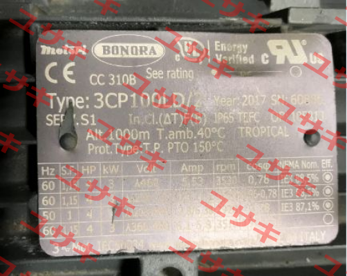 3CP100LD/2 obsolete, replacement 4050+0082 Bonora