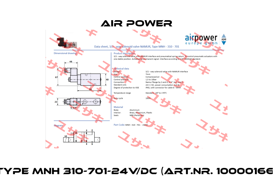 Type MNH 310-701-24V/DC (Art.Nr. 10000166) Air Power