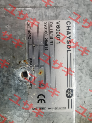 P/N: 72600056, Type: DA 15/15 NT Chaysol