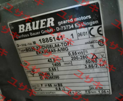 Type: BG20-37/DV08LA4-TOF/EKK008A9-A/MG Bauer
