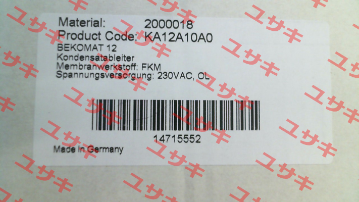 P/N: 2000018, Type: BEKOMAT 12 Beko