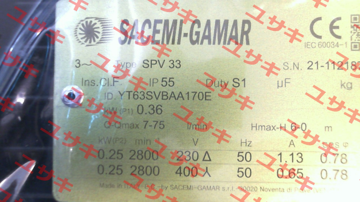 SPV 33-TRI (SPV 33 170T) Sacemi