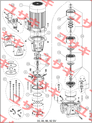KL01AC0 - KIT SV33/46/66/92 M.SEAL+OR EP Lowara