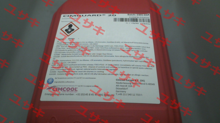 Cimguard 20 (5L container) Cimcool