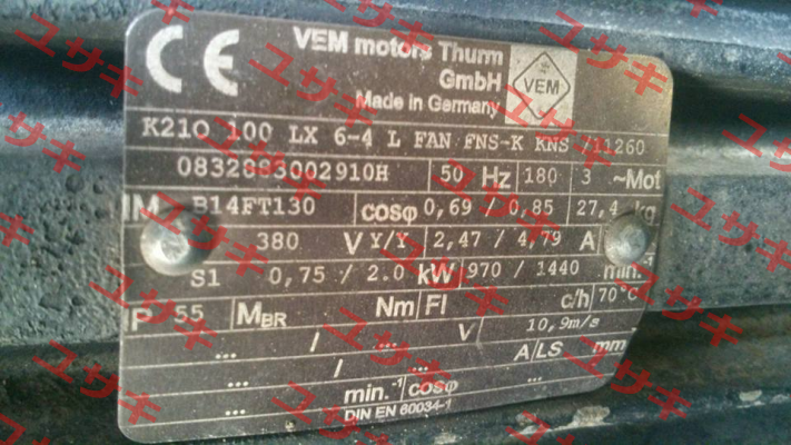  K21O 100 LX6-4 FAN FNS-K KNS/11260  Vem Motors