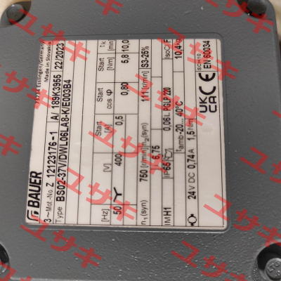 189K3955 - BS02-37V/DWL06LA8-K/E003B4 Bauer